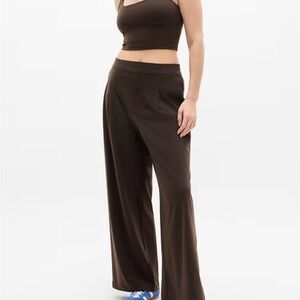 Elegant Brown Women's Wide-Leg Pants